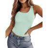 image:imageZeagoo Womens Double Lined Square Neck Tank Top Sleeveless Basic Crop Tops Trendy Going Out TopsLight Green