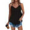 image:imageZeagoo Womens Flowy Tank Tops Spaghetti Strap V Neck Camisole Dressy Casual Summer Loose Fit Sleeveless ShirtsBlack