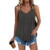 image:imageZeagoo Womens Flowy Tank Tops Spaghetti Strap V Neck Camisole Dressy Casual Summer Loose Fit Sleeveless ShirtsDeep Grey
