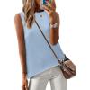 image:imageZeagoo Womens Sleeveless Sweater Vest Crewneck Knit Loose Sweater Tank Tops Lightweight Shirts Blouses 2026Sky Blue