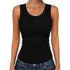 image:imageZeagoo Womens Tank Tops 2026 Scoop Neck Ribbed Sleeveless Top Casual Basic Slim Fitted Knit Cami Tee ShirtsA1black