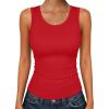 image:imageZeagoo Womens Tank Tops 2026 Scoop Neck Ribbed Sleeveless Top Casual Basic Slim Fitted Knit Cami Tee ShirtsAred