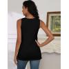 image:imagezeagoo Tank Tops for Women 2026 Summer Square Neck Loose Fit Side Split Casual Flowy Sleeveless Shirts SXXLBalckblack