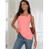 image:imagezeagoo Tank Tops for Women 2026 Summer Square Neck Loose Fit Side Split Casual Flowy Sleeveless Shirts SXXLBeigepink