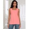 image:imagezeagoo Tank Tops for Women 2026 Summer Square Neck Loose Fit Side Split Casual Flowy Sleeveless Shirts SXXLBlackpink