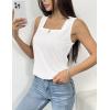 image:imagezeagoo Tank Tops for Women 2026 Summer Square Neck Loose Fit Side Split Casual Flowy Sleeveless Shirts SXXLBlackwhite