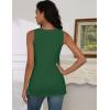 image:imagezeagoo Tank Tops for Women 2026 Summer Square Neck Loose Fit Side Split Casual Flowy Sleeveless Shirts SXXLDark Green