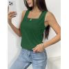 image:imagezeagoo Tank Tops for Women 2026 Summer Square Neck Loose Fit Side Split Casual Flowy Sleeveless Shirts SXXLDark Green