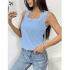 image:imagezeagoo Tank Tops for Women 2026 Summer Square Neck Loose Fit Side Split Casual Flowy Sleeveless Shirts SXXLNavy Blue