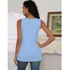 image:imagezeagoo Tank Tops for Women 2026 Summer Square Neck Loose Fit Side Split Casual Flowy Sleeveless Shirts SXXLNavy Blue