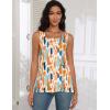 image:imagezeagoo Tank Tops for Women 2026 Summer Square Neck Loose Fit Side Split Casual Flowy Sleeveless Shirts SXXLOrange Green Color Blocked