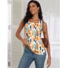 image:imagezeagoo Tank Tops for Women 2026 Summer Square Neck Loose Fit Side Split Casual Flowy Sleeveless Shirts SXXLOrange Green Color Blocked