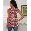 image:imagezeagoo Tank Tops for Women 2026 Summer Square Neck Loose Fit Side Split Casual Flowy Sleeveless Shirts SXXLRed White Flower