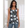 image:imagezeagoo Tank Tops for Women 2026 Summer Square Neck Loose Fit Side Split Casual Flowy Sleeveless Shirts SXXLWhite Flower