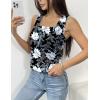image:imagezeagoo Tank Tops for Women 2026 Summer Square Neck Loose Fit Side Split Casual Flowy Sleeveless Shirts SXXLWhite Flower