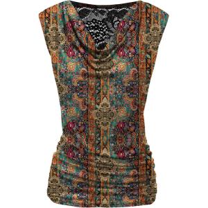 image:imageZeagoo Tank Top for Women Trendy Going Out Tops Sleeveless Shirts Ruched Business Casual Basic Tunic TopsFloral Mz721