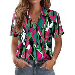 image:imageZeagoo Womens Button Down Shirt Bust Pocket Short Sleeve Blouses Business Casual Work Tops Summer OutfitsCx254