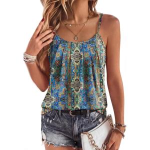 image:imageZeagoo Womens Camisole Tank Tops Summer Adjustable Spaghetti Strap Loose Flowy Sleeveless Shirts Beach Vacation ClothesMz779