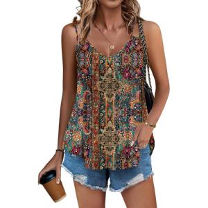 image:imageZeagoo Womens Flowy Tank Tops Spaghetti Strap V Neck Camisole Dressy Casual Summer Loose Fit Sleeveless ShirtsMz721