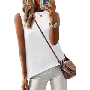 image:imageZeagoo Womens Sleeveless Sweater Vest Crewneck Knit Loose Sweater Tank Tops Lightweight Shirts Blouses 2026White