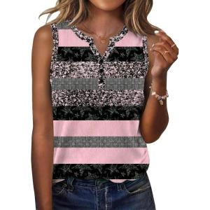 image:imageZeagoo Womens Tank Tops 2026 Loose V Neck Spring Summer Tops Business Dressy Sleeveless ShirtsMulticolor Stripe Tz245