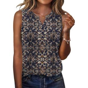 image:imageZeagoo Womens Tank Tops 2026 Loose V Neck Spring Summer Tops Business Dressy Sleeveless ShirtsMz869