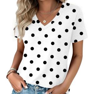 image:imageZeagoo Womens Tops Summer Casual Short Sleeve Tshirts Business Basic Spring VNeck Shirts Outfits S3XLZzjh592