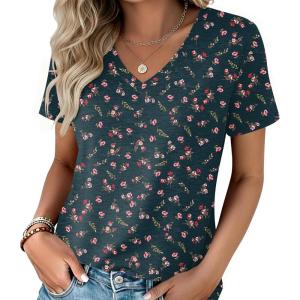 image:imageZeagoo Womens Tops Summer Casual Short Sleeve Tshirts Business Basic Spring VNeck Shirts Outfits S3XLZzxh522