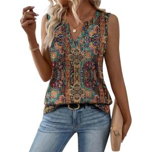 image:imageZeagoo Womens V Neck Tank Tops 2026 Summer Tops Casual Sleeveless Shirts Loose Fit Dressy Business Work ClothesMz721