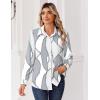 image:imageZeagoo Blouse for Women Dressy Long Sleeve Button Down Shirts Business Casual Outfit Lightweight SolidPrinted TopsGeometric Grey 611