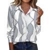 image:imageZeagoo Blouse for Women Dressy Long Sleeve Button Down Shirts Business Casual Outfit Lightweight SolidPrinted TopsGeometric Grey 611