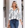 image:imageZeagoo Blouse for Women Dressy Long Sleeve Button Down Shirts Business Casual Outfit Lightweight SolidPrinted TopsGeometric Grey 611