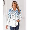 image:imageZeagoo Blouse for Women Dressy Long Sleeve Button Down Shirts Business Casual Outfit Lightweight SolidPrinted TopsLeaf Blue 181