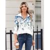 image:imageZeagoo Blouse for Women Dressy Long Sleeve Button Down Shirts Business Casual Outfit Lightweight SolidPrinted TopsLeaf Blue 181