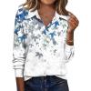 image:imageZeagoo Blouse for Women Dressy Long Sleeve Button Down Shirts Business Casual Outfit Lightweight SolidPrinted TopsLeaf Blue 181