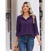 image:imageZeagoo Blouse for Women Dressy Long Sleeve Button Down Shirts Business Casual Outfit Lightweight SolidPrinted TopsZ Deep Purple