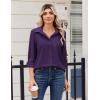 image:imageZeagoo Blouse for Women Dressy Long Sleeve Button Down Shirts Business Casual Outfit Lightweight SolidPrinted TopsZ Deep Purple