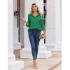 image:imageZeagoo Blouse for Women Dressy Long Sleeve Button Down Shirts Business Casual Outfit Lightweight SolidPrinted TopsZ Evergreen