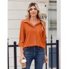 image:imageZeagoo Blouse for Women Dressy Long Sleeve Button Down Shirts Business Casual Outfit Lightweight SolidPrinted TopsZ Orange