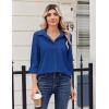 image:imageZeagoo Blouse for Women Dressy Long Sleeve Button Down Shirts Business Casual Outfit Lightweight SolidPrinted TopsZ Royal Blue