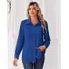 image:imageZeagoo Blouse for Women Dressy Long Sleeve Button Down Shirts Business Casual Outfit Lightweight SolidPrinted TopsZ Royal Blue