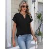 image:imageZeagoo Button Down Shirts for Women Short Sleeve Tops V Neck Collar Blouses Business Casual Outfits S2XLBlack