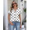 image:imageZeagoo Button Down Shirts for Women Short Sleeve Tops V Neck Collar Blouses Business Casual Outfits S2XLJh592