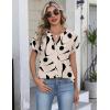 image:imageZeagoo Button Down Shirts for Women Short Sleeve Tops V Neck Collar Blouses Business Casual Outfits S2XLJh602