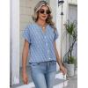 image:imageZeagoo Button Down Shirts for Women Short Sleeve Tops V Neck Collar Blouses Business Casual Outfits S2XLTz273
