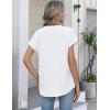 image:imageZeagoo Button Down Shirts for Women Short Sleeve Tops V Neck Collar Blouses Business Casual Outfits S2XLWhite