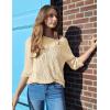 image:imageZeagoo Crochet Tops for Women Off The Shoulder Sweaters Summer Long Sleeve Hollow Out Knit Beach Clothes SXXLBeige