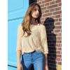image:imageZeagoo Crochet Tops for Women Off The Shoulder Sweaters Summer Long Sleeve Hollow Out Knit Beach Clothes SXXLBeige