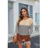 image:imageZeagoo Crochet Tops for Women Off The Shoulder Sweaters Summer Long Sleeve Hollow Out Knit Beach Clothes SXXLCream Grey Orange Colorblock