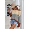 image:imageZeagoo Crochet Tops for Women Off The Shoulder Sweaters Summer Long Sleeve Hollow Out Knit Beach Clothes SXXLCream Grey Orange Colorblock